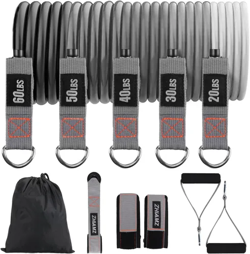 Miniatura 11 de Resistance Bands with Handles, Single Resistance Bands, Exercise Bands with Handles, for Resistance Training, Physical Therapy, Home Workouts