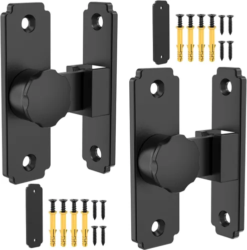 Miniatura 12 de Cerradura de Puerta de Granero de 90 Grados Resistente, Pestillo de Puerta Corredera de Aleación de Zinc para Granero, Jardín, Baño, Cerca, Níquel-1