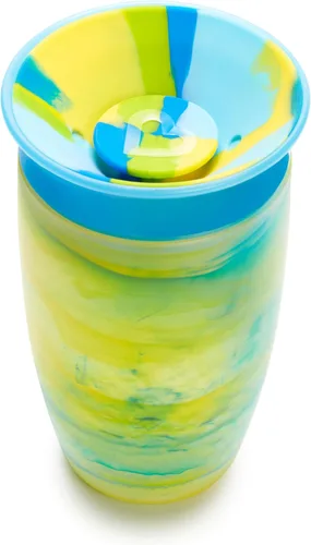 Miniatura 2 de Munchkin Vasos para niños pequeños de 1 a 3 años, a prueba de derrames, Miracle 360 tazas, 10 onzas, paquete de 2, remolino tropical, rosa/multicolor