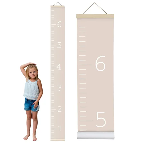 Miniatura 10 de Morxy Tabla de Crecimiento de Lona para Niños - Decoración de Pared Unisex para Habitación de Niños - Tabla de Medición de Altura - Cinta de Pared