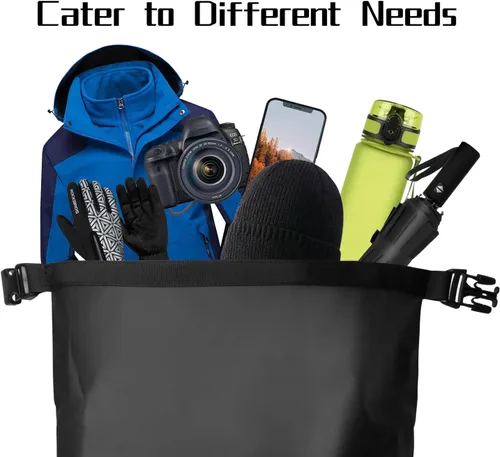 Miniatura 9 de Mochila impermeable para hombres y mujeres – Mochila flotante enrollable para kayak, rafting, canotaje, playa (negro)