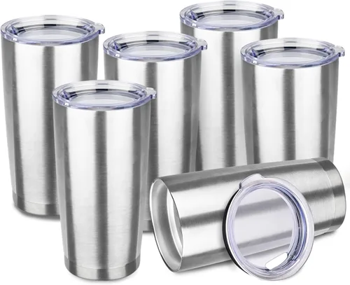 Miniatura 44 de StarSpeed Vaso de 20oz a granel con tapa, acero inoxidable de doble pared aislada al vacío, taza de café con recubrimiento de polvo para bebidas