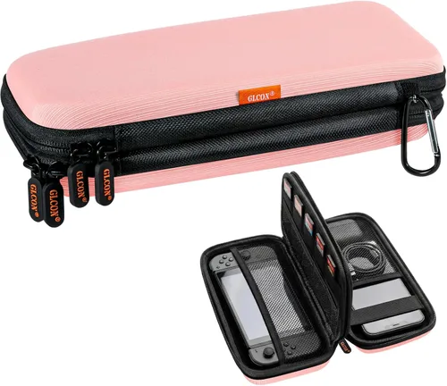 Miniatura 10 de Estuche de transporte rígido de doble capa, organizador de artículos electrónicos con múltiples bolsillos, bolsa portátil con cremallera para cable