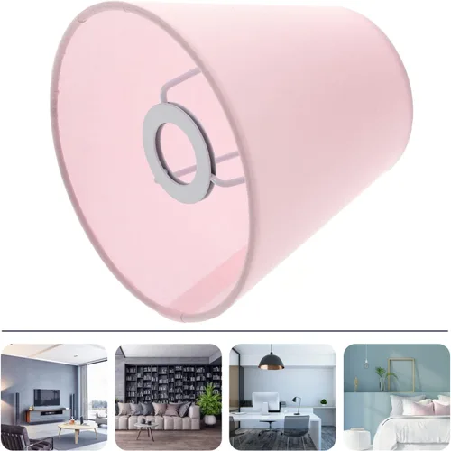 Miniatura 4 de Pantalla de lámpara pequeña de tela de lino con clip en la bombilla pantalla de tela de repuesto para lámpara de pared, bombillas de vela, color rosa