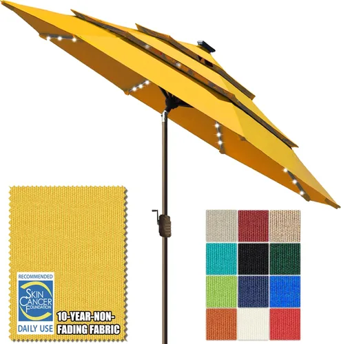 Miniatura 53 de EliteShade - Sombrilla solar de 9 pies / 2.74 metros, con 80 luces LED para patio, mesa al aire libre, con ventilación y cubierta que no se decolora