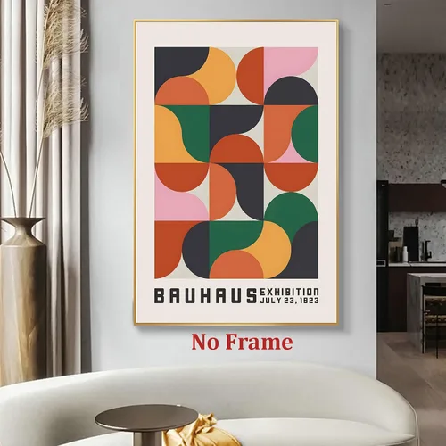 Miniatura 5 de Haruhiart Bauhaus - Póster de la exposición 1923, colorido arte de pared moderno de mediados de siglo, arte geométrico, imagen colorida moderna