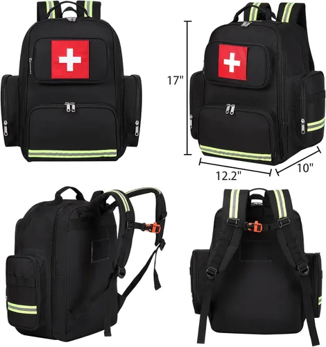 Miniatura 6 de Gatycallaty Mochila de primeros auxilios médica Emt bolsa de primeros auxilios vacía Ems emergencia salud en el hogar, senderismo, trauma, viajes