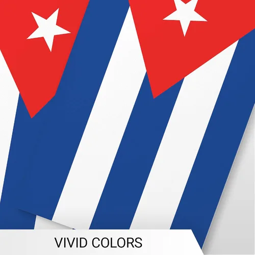 Miniatura 6 de G128 Bandera cubana de 8.2 x 5.5 pulgadas, cuerda completa de 33 pies, poliéster 150D impreso, decoraciones para bar, escuela, festivales