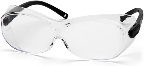 Pyramex OTS XL - Gafas de seguridad con patillas negras, lentes transparentes