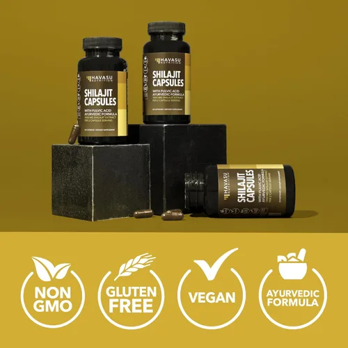 Miniatura 8 de Shilajit Cápsulas para hombres y mujeres – 1000 mg de extracto de Shilajit (estandarizado al 20% de ácido fúlvico) – 60 unidades – Suplemento