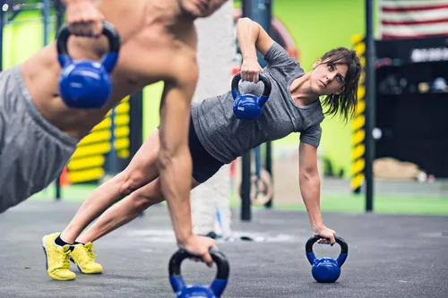 Miniatura 9 de Body Sport Pesas rusas de hierro con revestimiento de vinilo – Pesa rusa para levantamiento de pesas – Pesa rusa de entrenamiento de fuerza
