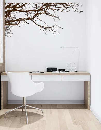 Miniatura 11 de Adhesivo decorativo para pared de árbol grande, ramas negras semi-brillantes, (21 x 50 pulgadas) de izquierda a derecha. Extraíble, no necesita