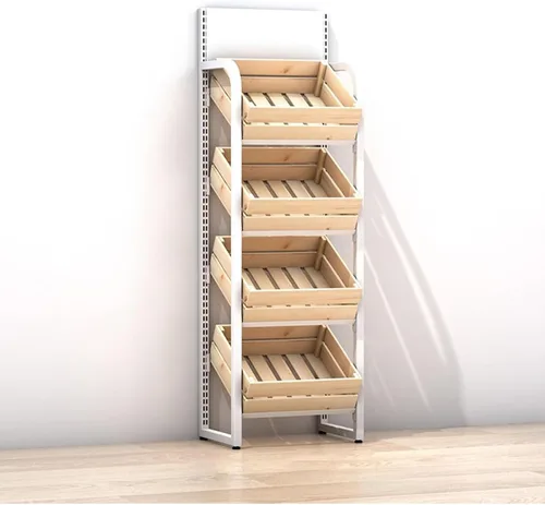Miniatura 8 de Shelves Commercial Supermarket Fruits & Vegetables Shelf, Large Snack Candy Display Rack Onion Potato Stands, 4-Tier Concession Display Stand for