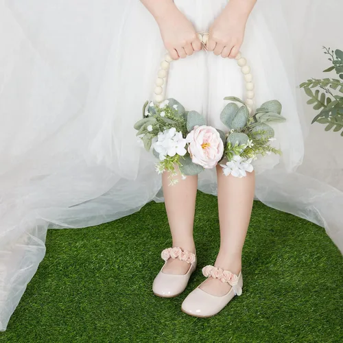 Miniatura 3 de Felix & Flora - Zapatos bajos de vestir con flores para niña pequeña, tipo balerina, para fiesta, escuela y boda