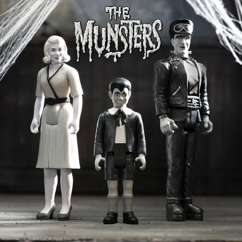 Miniatura 5 de Super7 Figura de reacción de The Munsters Hot Rod Herman (escala de grises), figura de acción de los Munsters de 3.75 pulgadas, coleccionables