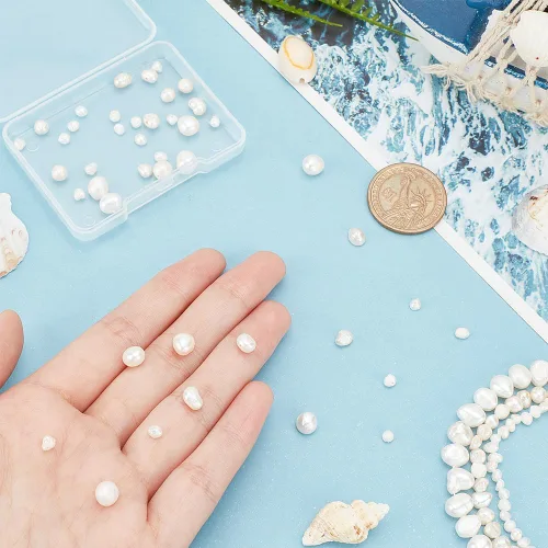 Miniatura 3 de PH PandaHall 110 cuentas de perlas de agua dulce de 3 tamaños, perlas naturales cultivadas irregulares, cuentas de piedras preciosas auténticas