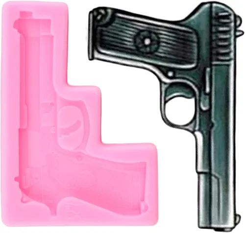Miniatura 7 de ZiXiang Moldes de silicona para pistola, ametralladora, molde de fondant, moldes de silicona para decoración de pasteles, decoración de cupcakes
