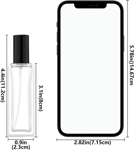 Miniatura 6 de Botella atomizadora de vidrio de 1.0 fl oz, botellas de perfume de 1 oz vacías, atomizador de vidrio, botella atomizador de viaje pequeña recargable