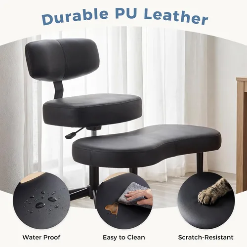 Miniatura 5 de DUMOS Silla ergonómica de escritorio de oficina con patas cruzadas para TDAH con respaldo ajustable, silla de meditación ajustable en altura