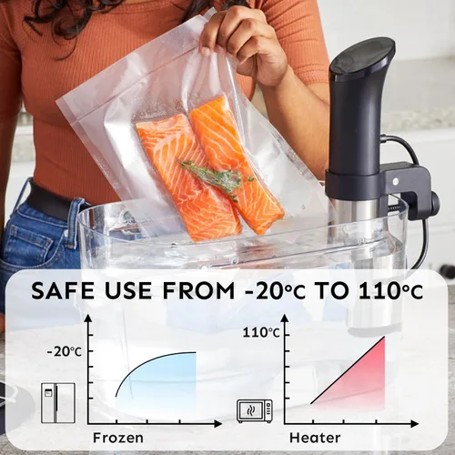 Miniatura 5 de Bolsas selladoras al vacío para un cuarto de galón de alimentos de 8 x 12 pulgadas, 100 unidades para sellar una bolsa de comida, bolsas