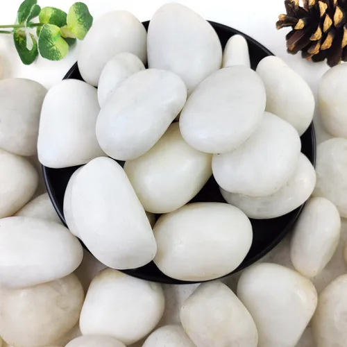 YISZM Rocas blancas de río de 40 libras para paisajismo, guijarros naturales de 2 a 3 pulgadas para plantas de interior, piedras decorativas Blanco