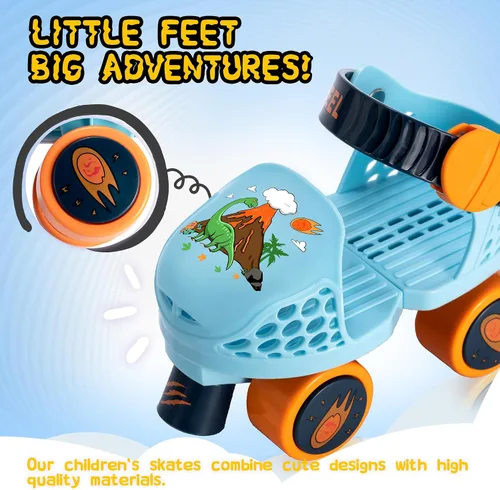 Miniatura 3 de SULIFEEL Patines de ruedas cuádruples ajustables para niños, patines de ruedas para principiantes para niñas y niños de 2 a 5 años de edad