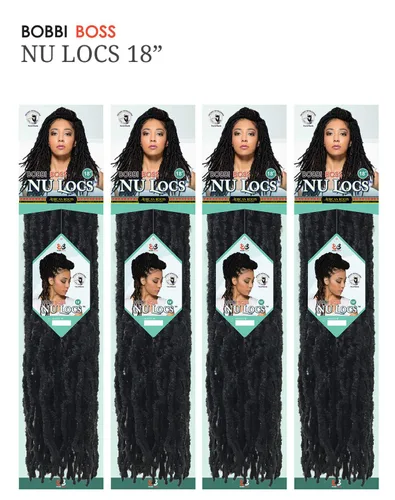 Miniatura 3 de Bobbi Boss - Trenzas de ganchillo sintéticas para cabello africano, raíces trenzadas, colección Nu Locs, 18 pulgadas, Paquete de 4, 99J