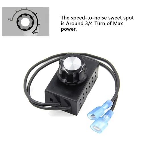 Miniatura 4 de Hongso Interruptor de encendido/apagado de velocidad de reóstato variable Ctrl con 2 conectores macho para ventilador de estufa de chimenea, control