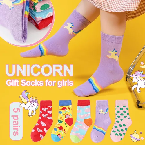 Miniatura 3 de BISOUSOX Girls Socks 6-8 Years Old Unicorn Fun Crazy Novelty Funny Silly Socks for Kids Boy Girl Birthday Christmas Gift