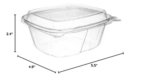 Miniatura 3 de Dart CH12DED Contenedor transparente con bisagras de 12 onzas con tapa de cúpula (caja de 200)