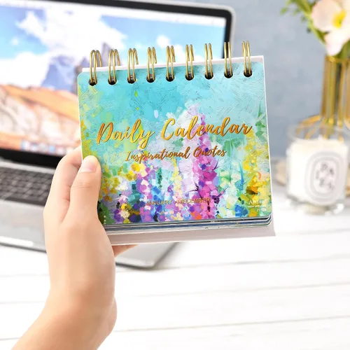 Miniatura 7 de Calendario motivacional - Calendario de pie con volteo inspirador, citas inspiradoras, 12.2 cm x 14 cm, Calendario perpetuo de escritorio