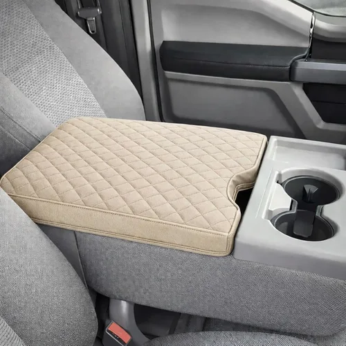 Funda de consola central de automóvil para Ford F150 2015-2024/F250 F350 F450 2017-2024 de cuero, tapa de caja de reposabrazos de consola central,