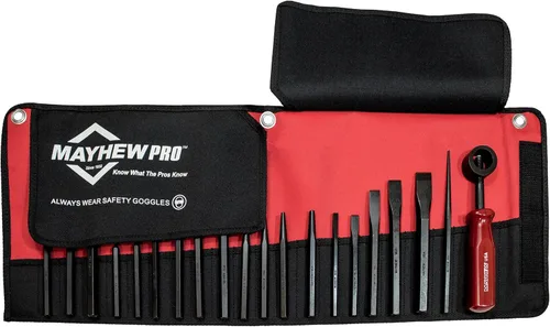 Miniatura 7 de Mayhew Tools 90402 Juego de punzón y cincel, acabado explosivo, 5 piezas