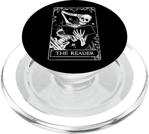 Miniatura 8 de The Reader - Tarjeta de tarot floral botánico esqueleto lectura, PopSockets intercambiables PopGrip