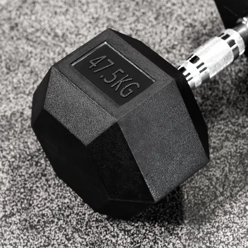 Miniatura 2 de METIS Mancuernas hexagonales [par] Pesas libres con revestimiento de goma premium para entrenamientos en casa y gimnasio Juego completo