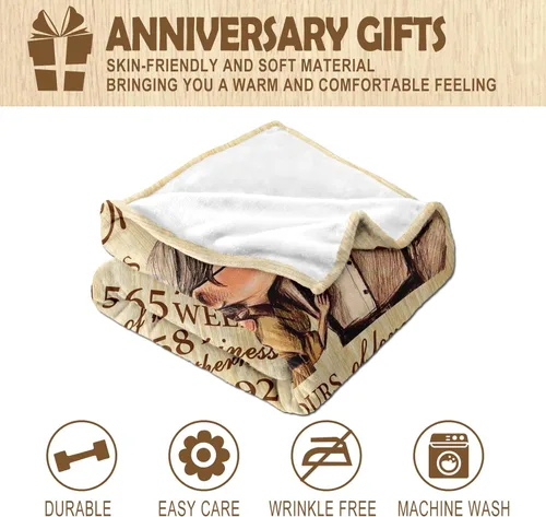 Miniatura 5 de Regalos de 30º Aniversario de Bodas para Parejas, Decoraciones de 30º Aniversario, Regalos de Manta de 30º Aniversario para Esposo Esposa Ella Él