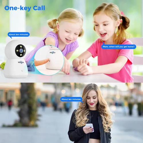 Miniatura 3 de Cámara de seguridad interior Hiseeu, 2.4G/5G 5MP, cámara para bebés y mascotas para seguridad del hogar, PTZ 360°, seguimiento automático, audio