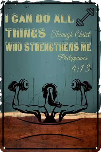 Miniatura 9 de Póster de disciplina para gimnasio, carteles de entrenamiento para gimnasio en casa, decoración de pared de metal, divertidos carteles de lata