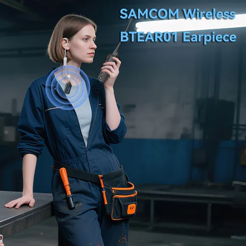 Miniatura 3 de SAMCOM Auriculares inalámbricos con tubo acústico transparente para Walkie Talkies, pieza de oído de vigilancia BTEAR01 con 2 pines tipo K dongle 10