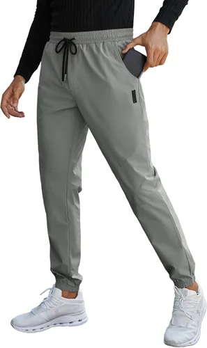 JMIERR Pantalones deportivos de golf para hombre, impermeables, ajustados, casuales, con cordón, ligeros, cónicos, color caqui
