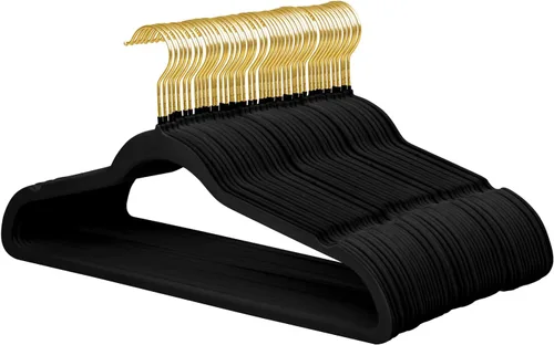 Miniatura 10 de ManGotree Perchas de terciopelo para abrigos, perchas antideslizantes de fieltro para trajes, colgador de ropa ultradelgado que ahorra espacio