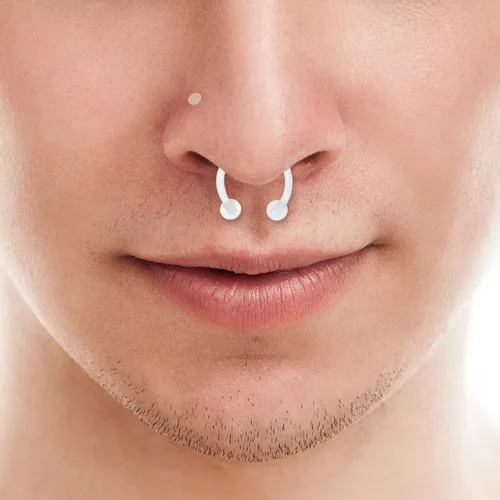 Miniatura 4 de Satix Retenedores de piercing transparentes de estilo mixto para cirugía de trabajo, retenedor de aretes transparente Bioflex, retenedor de anillos