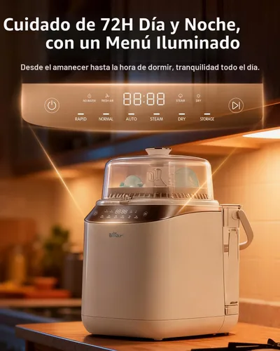 Miniatura 4 de Lavadora de Biberones Bear Pro, Lavadora y Esterilizador y Secador de Biberones - Todo en una Máquina para Biberones, Piezas de Bomba y Artículos