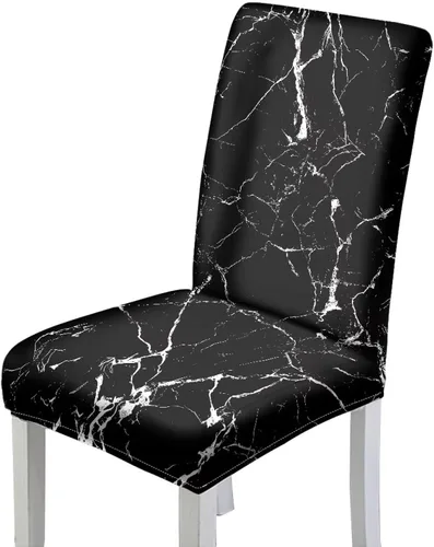 Miniatura 14 de HUGS IDEA Christmas Seat Covers for Dining Room Chairs Set of 6 Music Notes Stretch Chair Slipcovers Protector Removable and Washable Kitchen Dining