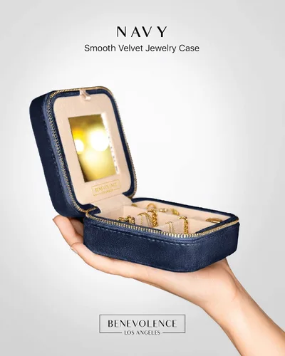 Miniatura 2 de Joyero de viaje de terciopelo caja organizadora de joyas de viaje estuche para joyas de viaje joyero pequeño para mujer estuche de viaje para joyas