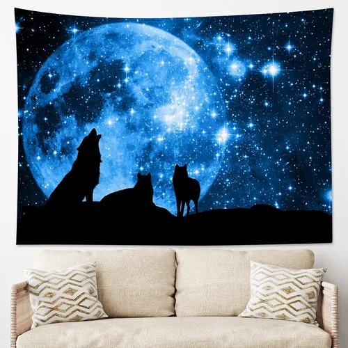 Miniatura 15 de HVEST Tapiz espacial de mariposa en galaxia para dormitorio, cielo estrellado blanco y negro para colgar en la pared para sala de estar, decoración