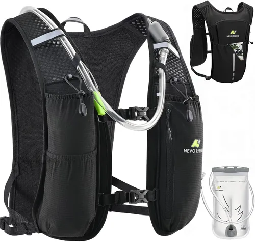 N NEVO RHINO Chaleco para Correr, Chaleco de Hidratación Ligero, Mochila de Agua Aislada con Vejiga de Agua de 1.5L para Senderismo, Camino,
