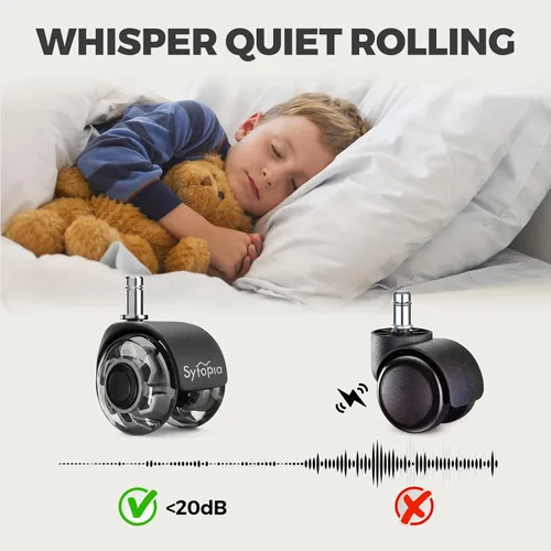 Miniatura 4 de Ruedas para silla de oficina de 2", ruedas giratorias para silla de escritorio estilo rodillo suave y silencioso para alfombras y pisos de madera