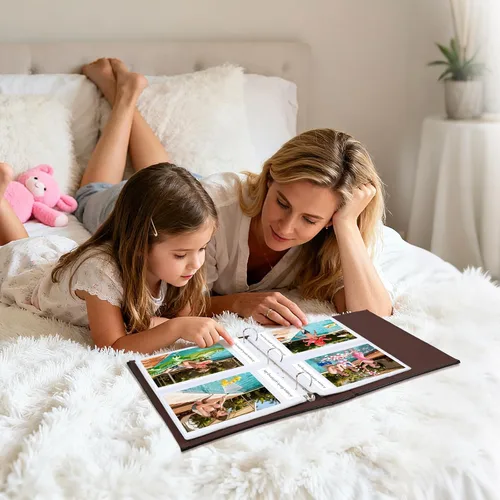 Miniatura 8 de Paquete de 30 páginas de repuesto para álbumes de fotos de 5 x 7 pulgadas para carpeta de 3 anillos, fundas de fotos ultra transparentes