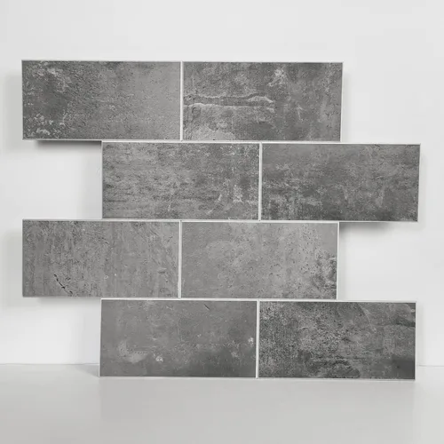 Miniatura 8 de COLAMO Azulejos de Metro Grandes de Lujo de 5 Hojas Gris Oscuro para Despegar y Pegar, Azulejos de Piedra Sintética Imitación Mármol